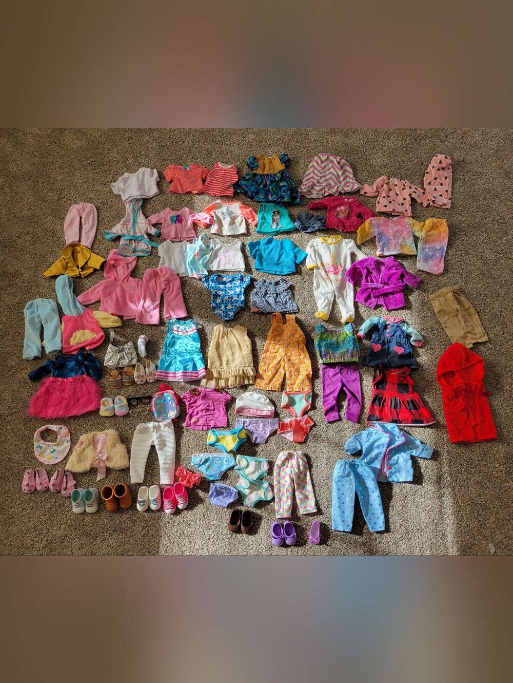 Doll Clothes Lot - Dresses, Outfits, Shoes, Accessories
